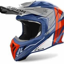 Casco Airoh Aviator Ace 2 Engine Blu Arancio Grigio