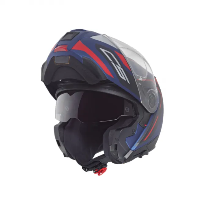 Casco C5 Omega Blu Opaco Rosso