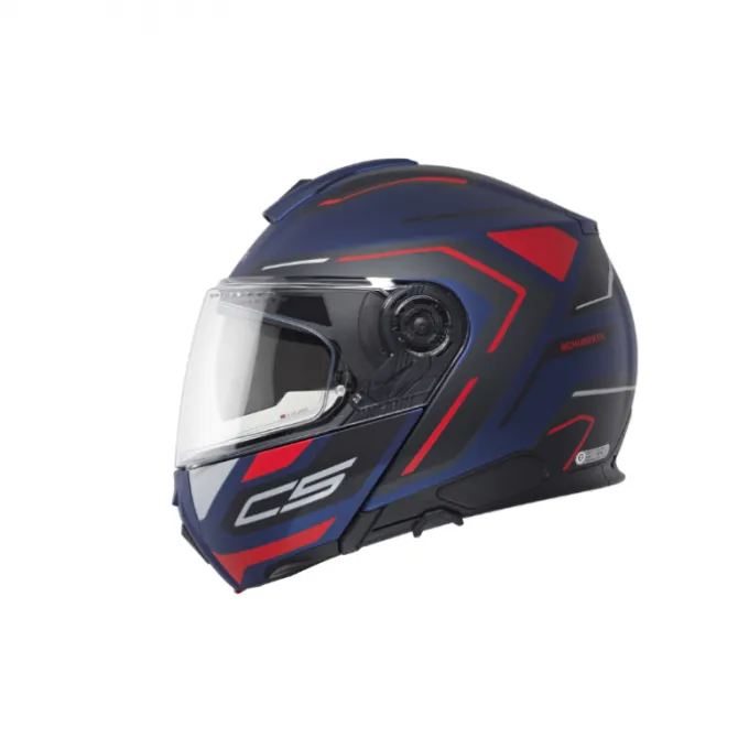 Casco C5 Omega Blu Opaco Rosso