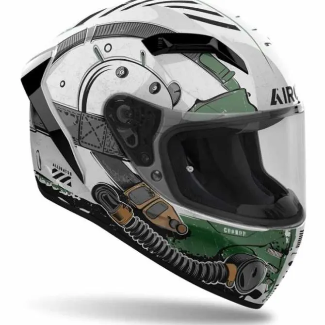 Casco Connor Alligator Bianco Verde