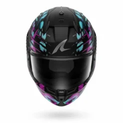 Casco D-Skwal 3 Reptaia Nero Viola Verdeacqua Opaco