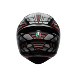 Casco K1 S E2206 Lyzard nero opaco grigio rosso