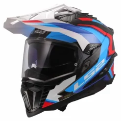 Casco LS2 MX701 06 Explorer Frontier II Carbon Bianco Blu