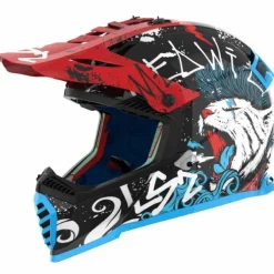 Casco LS2 MX437 Mini Starmaw Rosso Blu