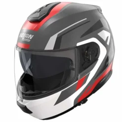 Casco N100-6 Cinetico N-com Grigio Rosso Bianco Opaco
