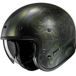 Casco V31 Flame Verde Nero Metalizzato