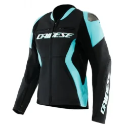Giacca in pelle Racing 5 Lady Nero Azzurro