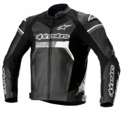 Giubbotto GP Force pelle Nero Bianco