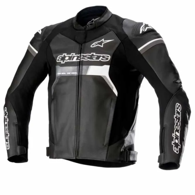 Giubbotto GP Force pelle Nero Bianco