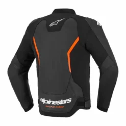Giubbotto GP Force V2 Pelle Nero Rosso Fluo