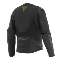 Giubbotto Racing 5 Pelle Nero Oro