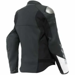 Giubbotto Rapida Lady Pelle Nero Bianco