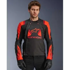 Giubbotto T-Stunt Air tex Nero Rosso Fluo