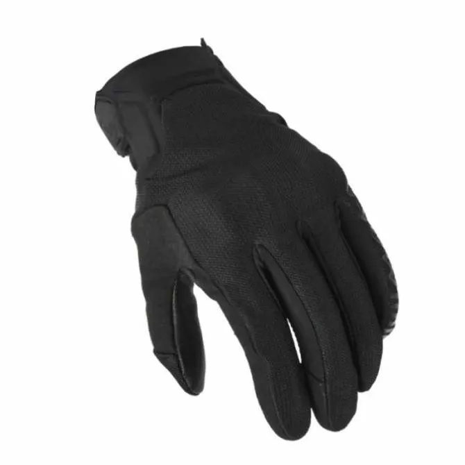 Guanto Obtain Tessuto-Pelle Nero