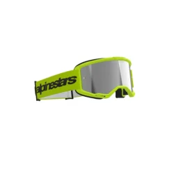 Maschera Alpinestars Vision 3 Wordmark Giallo Fluo Lente Argento