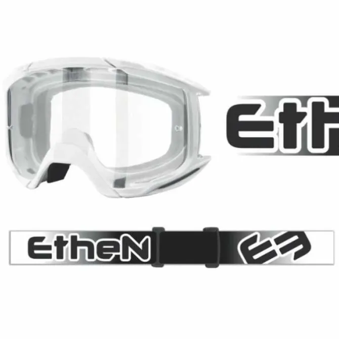 Maschera Ethen 06 Basic Bianco Nero Lente Trasparente