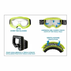 Maschera Ethen 06 Basic Fuxia Nero Lente Trasparente