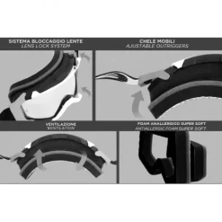 Maschera Medium 05Primis Rosso Bianco Lente Rossa