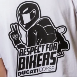 T-shirt Ducati Respect for Bikers bianco nero