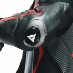 Tuta Audax D-zip Prof Estiva Nero Rosso Fluo Grigio