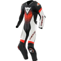 Tuta Dainese Laguna Seca 6 Perf. Nero Bianco Rosso Fluo