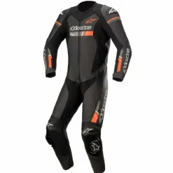 Tuta Gp Force Chaser Prof Nero Rosso Fluo