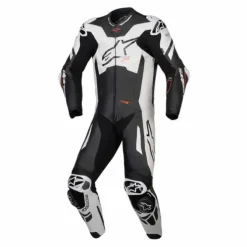 Tuta Gp Plus V4 Sprint 1PC Nero Bianco Rosso Fluo