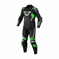 Tuta intera in Pelle Macna Armadyl nero verde