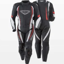 Tuta Misano-2 Pelle Divisibile Nero Bianco Rosso